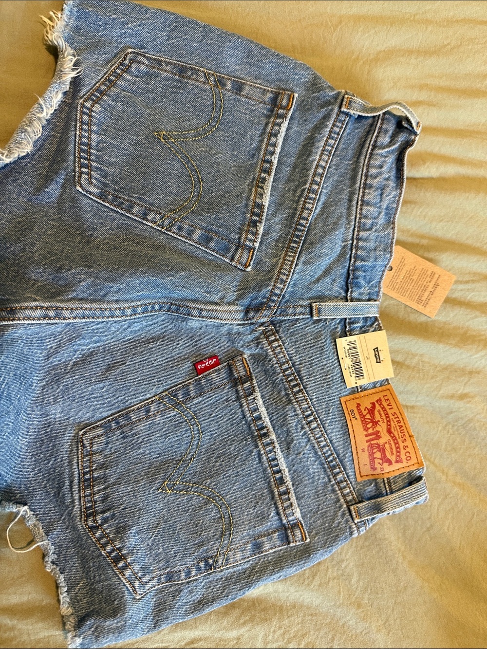 Levi's Light Blue High-Rise Cutoff Denim Shorts